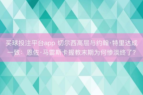 买球投注平台app 切尔西高层与约翰·特里达成一致：恩佐·马雷斯卡握教末期为何惨淡终了？